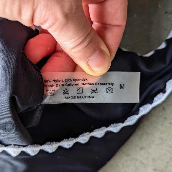 Shein Black White Whip Stitch Bikini Swimsuit medium - Picture 5 of 10